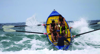 PSLC's crew in a boat in the sea