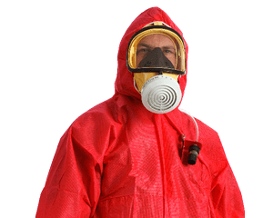 Asbestos removal contractor in PPE