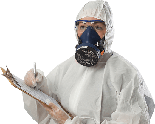 Image of asbestos surveyor in PPE