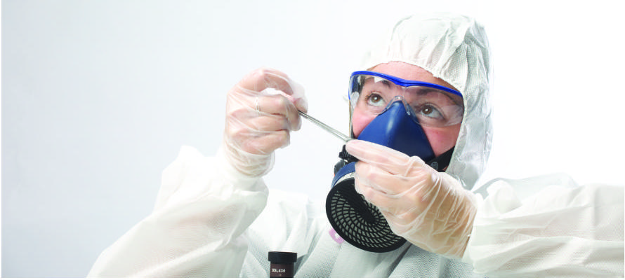 Asbestos consultant in PPE
