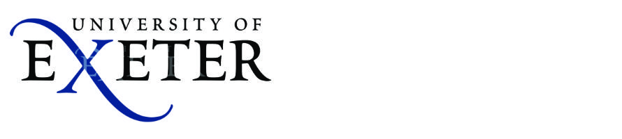 University of Exeter Logo University of Exeter logo in black and blue.