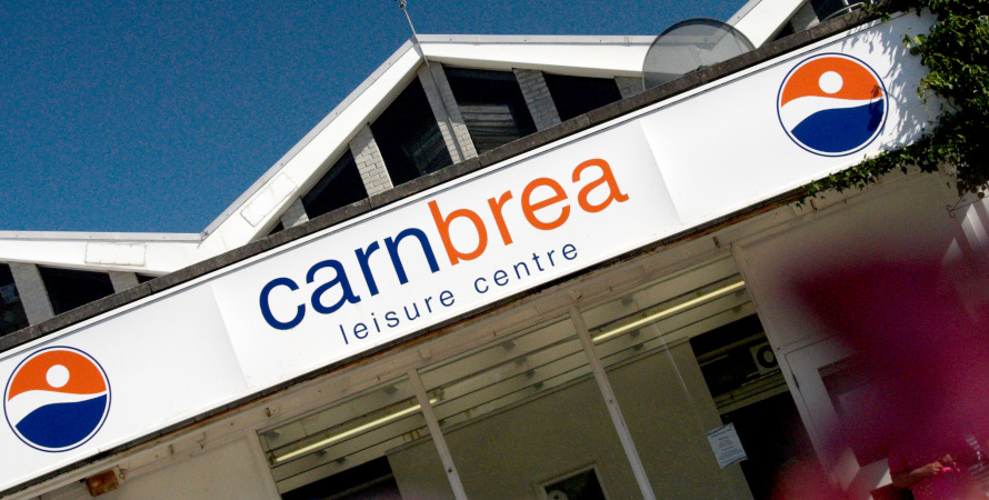 Carn Brea Leisure Centre Carn Brea Leisure Centre's Front Door and Sign