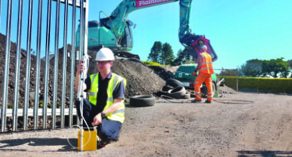 Asbestos Consultant running an air test.