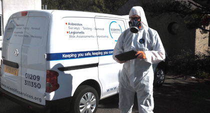 Asbestos consultant and van