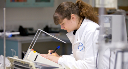 Environmental Consultant analysing a sample