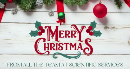Merry Christmas from Scientific Services and decorations